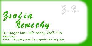 zsofia nemethy business card